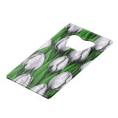 緑のチューリップ葉付き クレジットカード栓抜き (正面アングル)