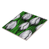 緑のチューリップ葉付き タイル (側面)