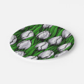 緑のチューリップ葉付き ペーパープレート (アングル)