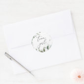 緑のチームのガールスティッカー ラウンドシール (封筒)