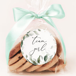 緑のチームのガールスティッカー ラウンドシール