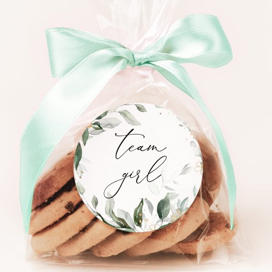 緑のチームのガールスティッカー ラウンドシール