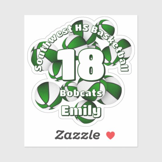 緑のチームの色のバスケットボール子供のスポーツチーム シール (シート)