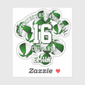 緑のチームカラーのバスケットのクラスタチーム名 シール (シート)