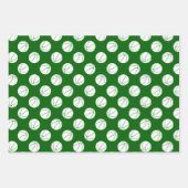 緑のチームカラーのバスケットを調整する3 pc ラッピングペーパーシート (正面2)