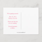 緑のツリーピンクのハートは日付を保存 案内ポストカード (裏面)