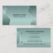 緑のティンメタリックテクスチャイメージ 名刺 (正面/裏面)