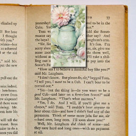 緑のティーポットフローラ折り畳みブックマーカー 名刺