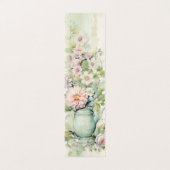 緑のティーポットフローラ折り畳みブックマーカー 名刺 (外部フラット)