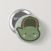 緑のティーポット 缶バッジ (正面&裏面)