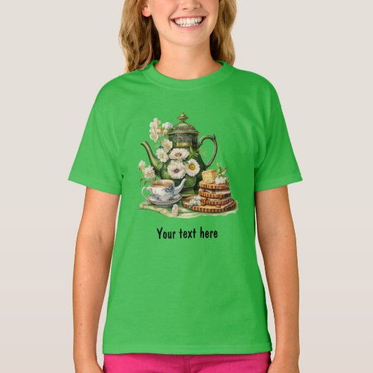 緑のティーポット Tシャツ (正面)
