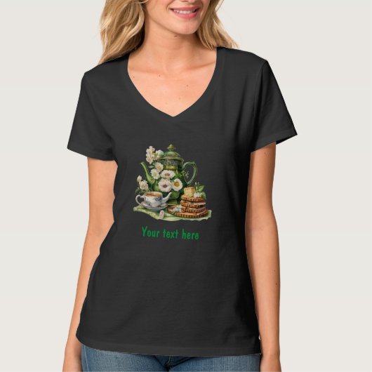 緑のティーポット Tシャツ (正面)