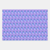 緑のティール（緑がかった色）と紫 ラッピングペーパーシート (正面2)