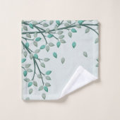 緑のティール(緑がかった色)はBathの浴室タオルセットを去ります バスタオルセット (ウォッシュタオル)