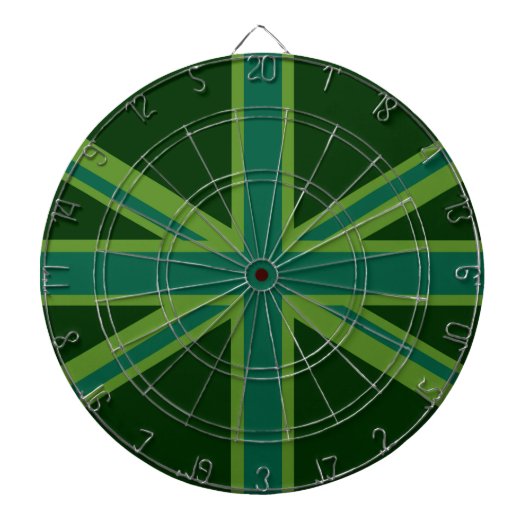 緑のティール(緑がかった色)ユニオンジャック国旗のスタイル背景 ダーツボード (正面)