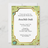 緑のティー＆ハニー ティータイム 招待状 (正面)