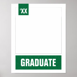 緑のテクスチモダンャ付き写真の卒業 ポスター