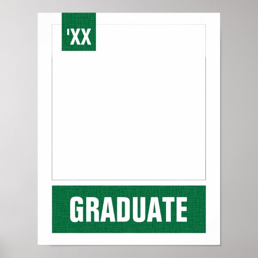 緑のテクスチモダンャ付き写真の卒業 ポスター (正面)