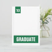 緑のテクスチモダンャ付き写真の卒業 招待状 (スタンド正面)