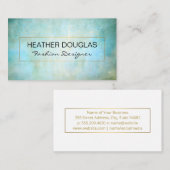 緑のテクスチャの背景 |金ゴールドフレーム 名刺 (正面/裏面)