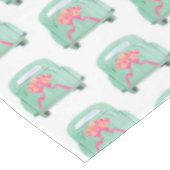 緑のテクスチャード手描きブライダル車 テーブルクロス (アングル)