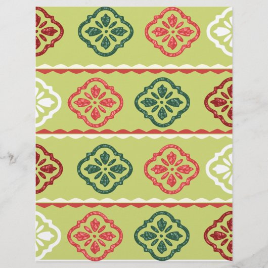 緑のテクスチャー付きスクラップブックペーパー (正面)