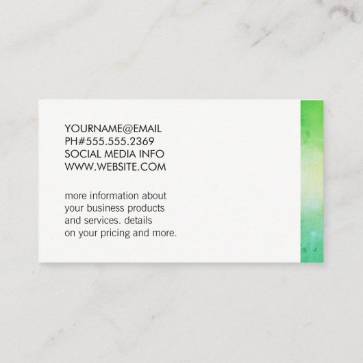 緑のテクスチャ表現バー/テクスチャ 名刺 (裏面)