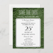 緑のテクスフェイクチャパーティーまたは懇親会日付の保存 案内ポストカード (正面/裏面)