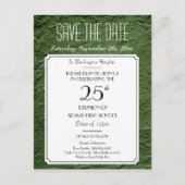 緑のテクスフェイクチャパーティーまたは懇親会日付の保存 案内ポストカード (正面)