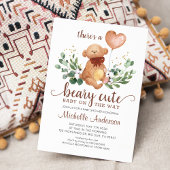 緑のテディベアかわいい赤ちゃんシャワー 招待状