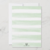 緑のテディベアと風船付き1歳の誕生日 招待状 (裏面)