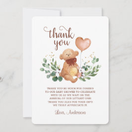 緑のテディベアの多くの赤ちゃんシャワー サンキューカード