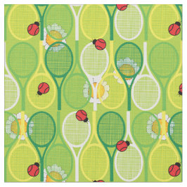 💚🐞🎾緑のテニスラケット、カスタムサイズ ファブリック