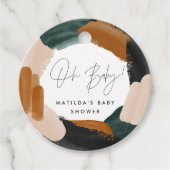 緑のテラコッタの水の色感謝していあなた赤んだシャワー フェイバータグ (正面)