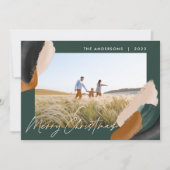 緑のテラコッタモダンミニマルの水彩写真 シーズンカード (正面)