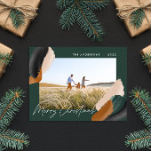 緑のテラコッタモダンミニマルの水彩写真 シーズンカード