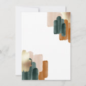 緑のテラコッタ抽象芸術水の色ベビーシャワー 招待状 (裏面)