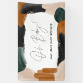 緑のテラコッタ抽象芸術水の色ベビーシャワー 横断幕 (縦)