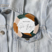 緑のテラコッタ抽象芸術水の色ベビーシャワー 缶バッジ (インサイチュ)