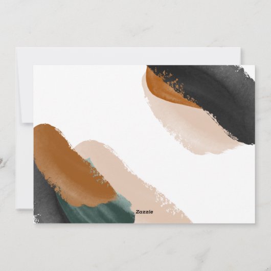 緑のテラコッタ モダン ミニマル 水彩写真 シーズンカード (裏面)