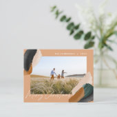 緑のテラコッタ モダン ミニマル 水彩写真 シーズンポストカード (スタンド正面)