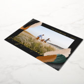 緑のテラコッタ モダン ミニマル 水彩写真 箔シーズンカード (回転した状態)