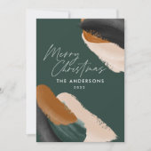 緑のテラコッタ モダン ミニマル 水彩 シーズンカード (正面)