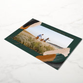 緑のテラコッタ 現代のミニマル 水彩写真 h 箔シーズンカード (回転した状態)