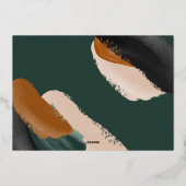 緑のテラコッタ 現代のミニマル 水彩写真 h 箔シーズンカード (裏面)