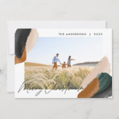 緑のテラコッタ 現代的 ミニマル 水彩写真 シーズンカード (正面)