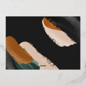 緑のテラコッタ 現代的 ミニマル 水彩写真 箔シーズンカード (裏面)