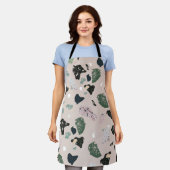 緑のテラゾパターン エプロン (着用した状態)