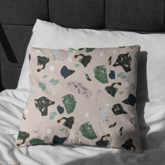 緑のテラゾパターン クッション
