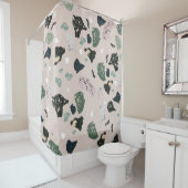 緑のテラゾパターン シャワーカーテン (インサイチュ)